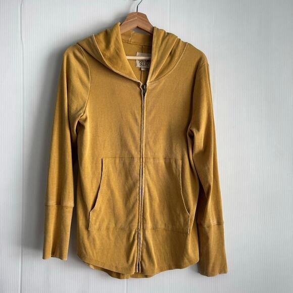 Chaser full zip long sleeve hooded top size medium mustard yellow - Picture 1 of 8